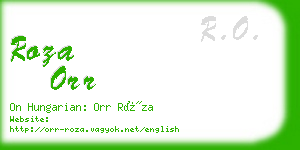 roza orr business card